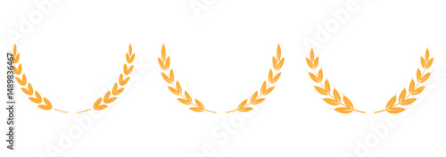 Wheat symbol vector. Wheat symbol vector illustration. Wheat symbol vector. Wheat symbol vector illustration. Wheat logo. Grain spikes set icons. Grain icon.