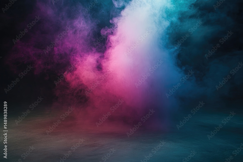 Neon smoke, dark backdrop Neon smoke, dark backdrop