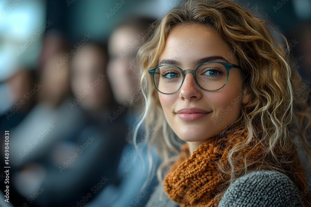 Senior Woman in Glasses and Scarf Senior Woman in Glasses and Scarf