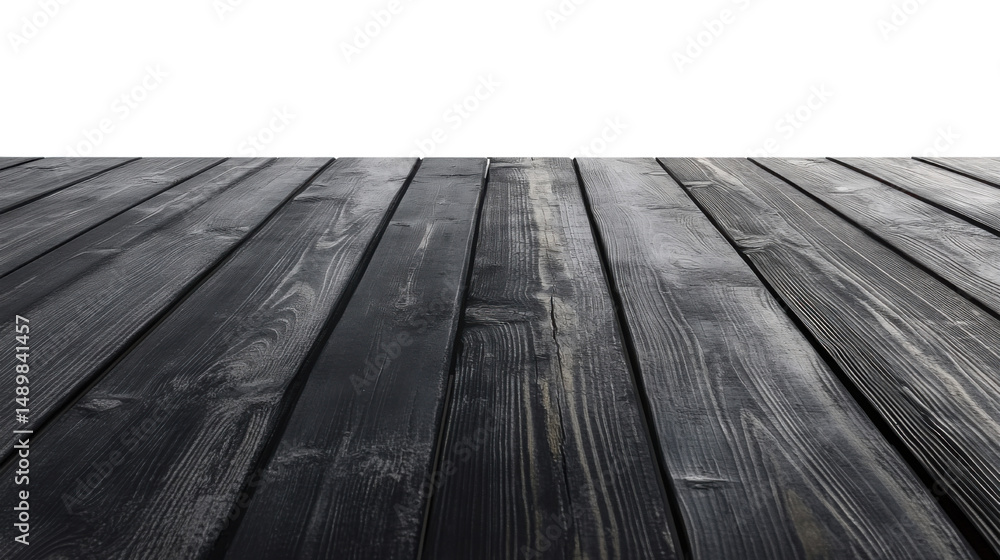 Fototapeta premium wooden floor and wall isolated on white background