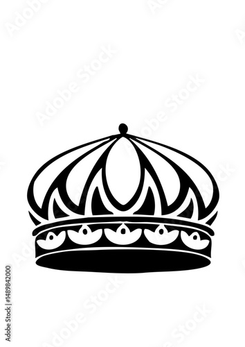 Canvas Print crown vevtor black and white