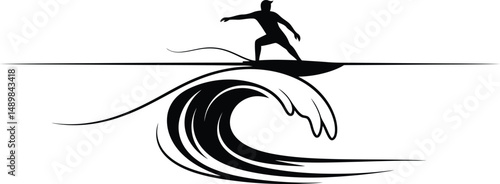 Minimalist Feather Wave Surfer