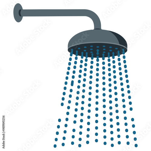 Shower icon for bathroom hygiene isolated vector illustration on white background