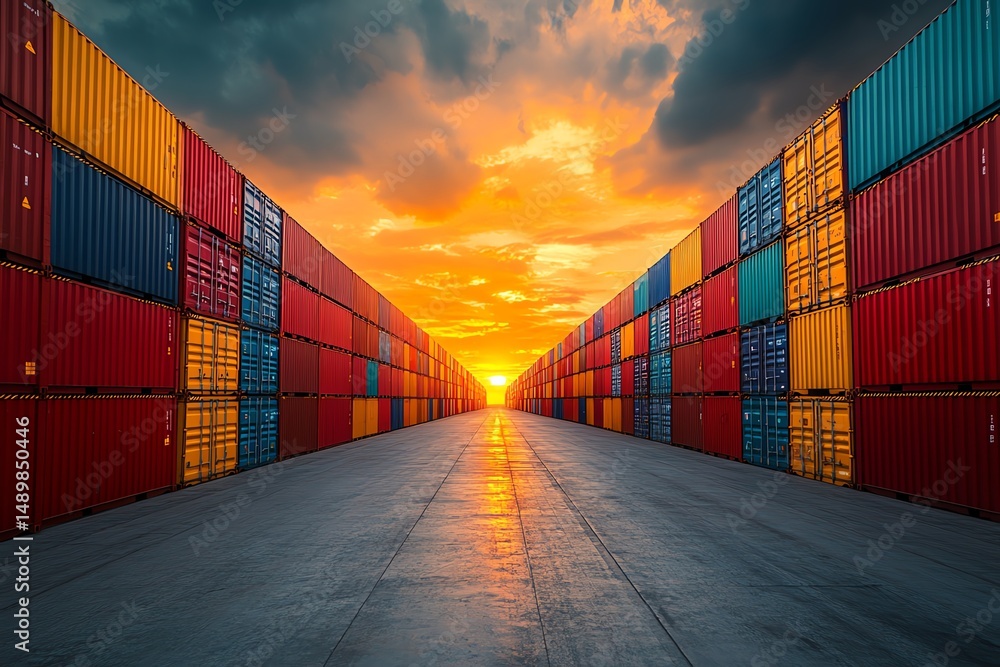 Fototapeta premium China Tariffs and Chinese tariff trade war with the United States as a Beijing USA economic dispute and American financial disagreement over import and exports as cargo freight con