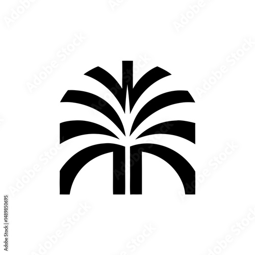 Modern geometric palm tree logo silhouette design