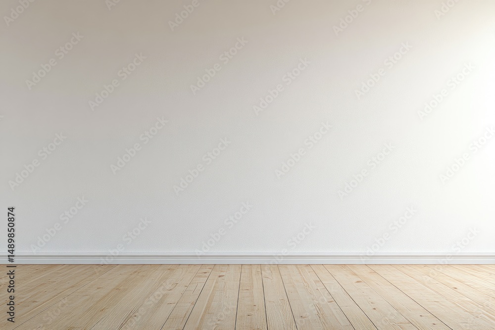 Empty room with pale walls and light wooden floor