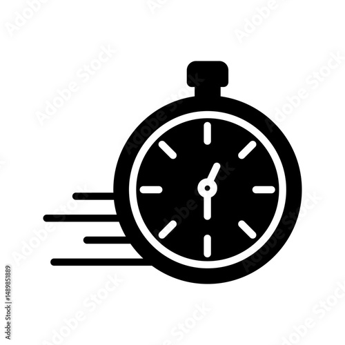 quick time icon set, fast deadline, vector illustration on white backgrond