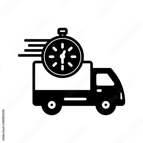 fast delivery truck icon, express delivery, vector illustration on white background