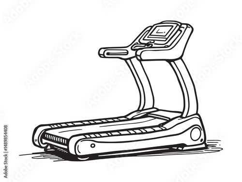 Treadmill line art illustration