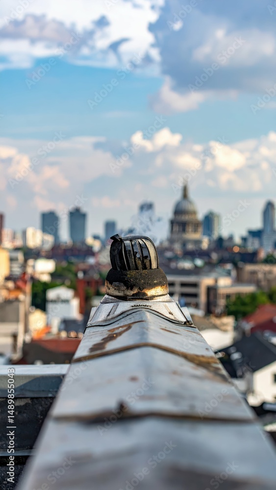 Fototapeta premium Rooftop View Highlighting the Unique Smells of the Urban Landscape