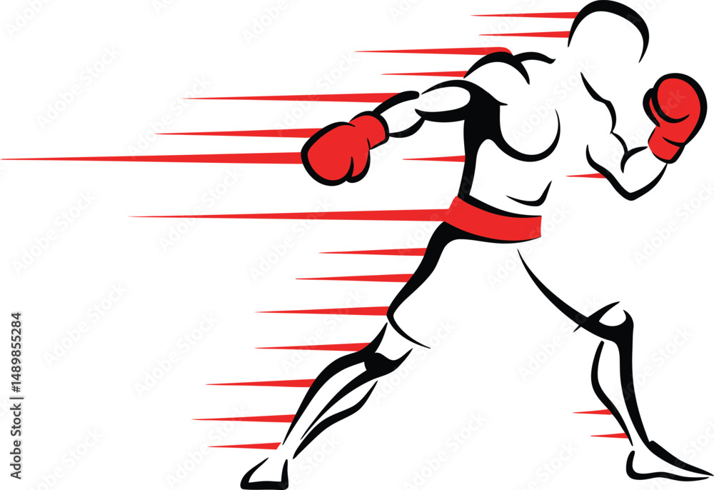 Obraz premium Boxer Mid-Punch Vector Design