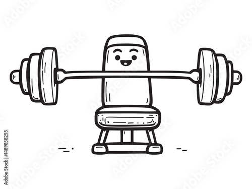 Weight Bench line art illustration