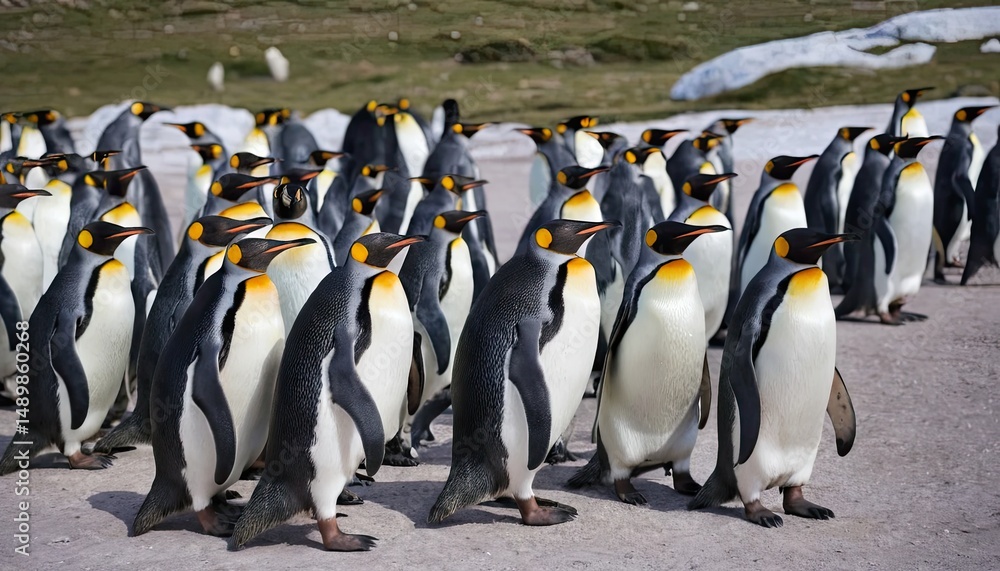 Obraz premium King Penguin Colony in Antarctica