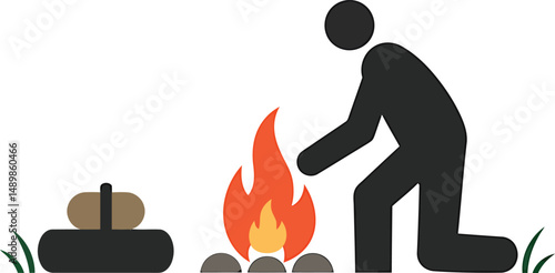 Minimalist Campfire Vector
