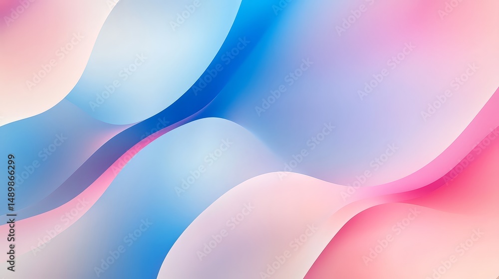 Obraz premium Abstract background of soft flowing waves in pink blue and white colors