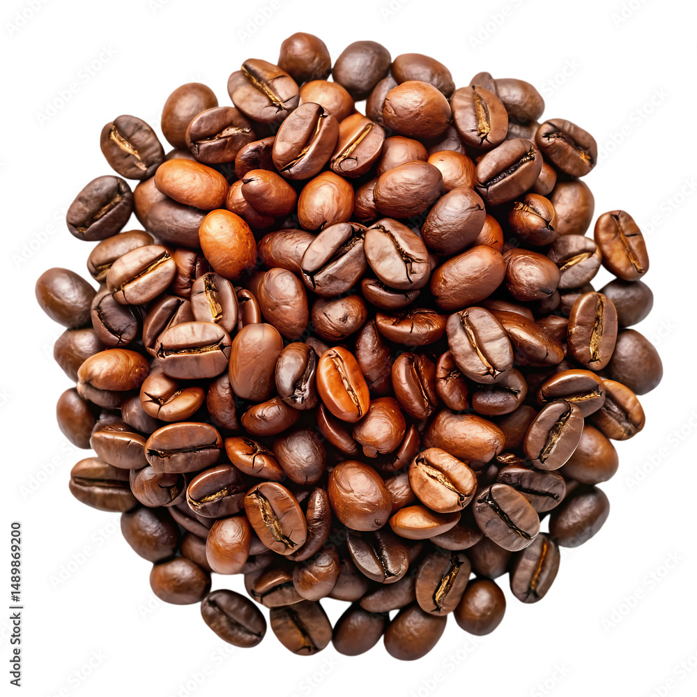 Fototapeta premium Roasted Coffee Beans HighQuality Coffee Beans isolated on transparent background