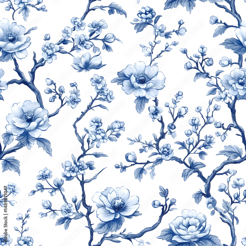 blue floral background