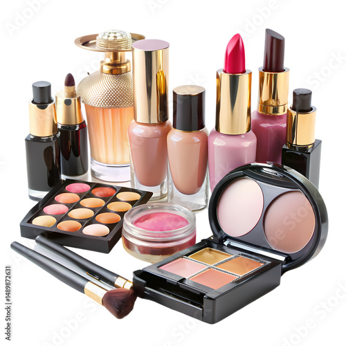 Discover the Latest Makeup and Beauty Products isolated on transparent background