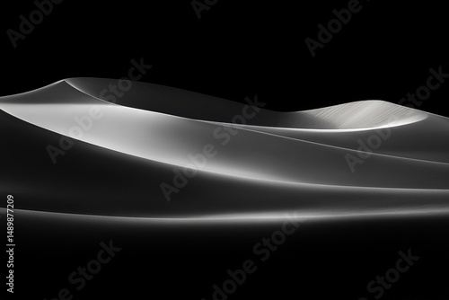 Silver ribbons flowing into darkness