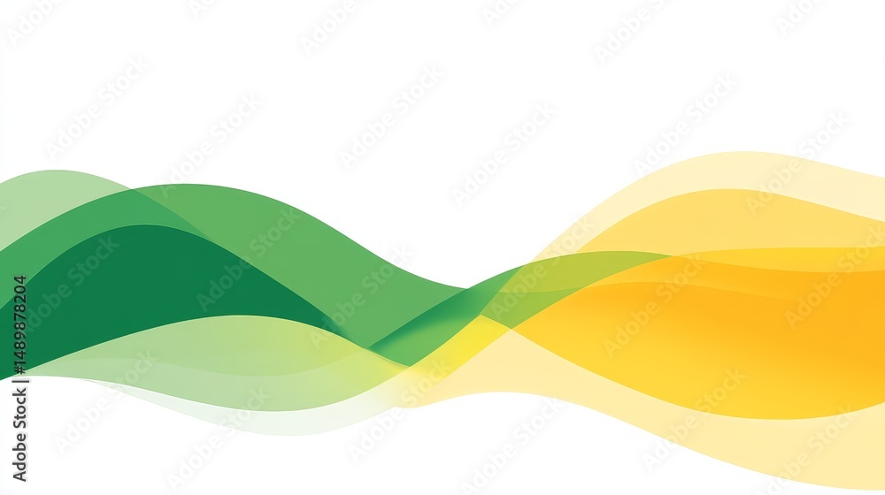 Obraz premium Abstract green yellow wavy design