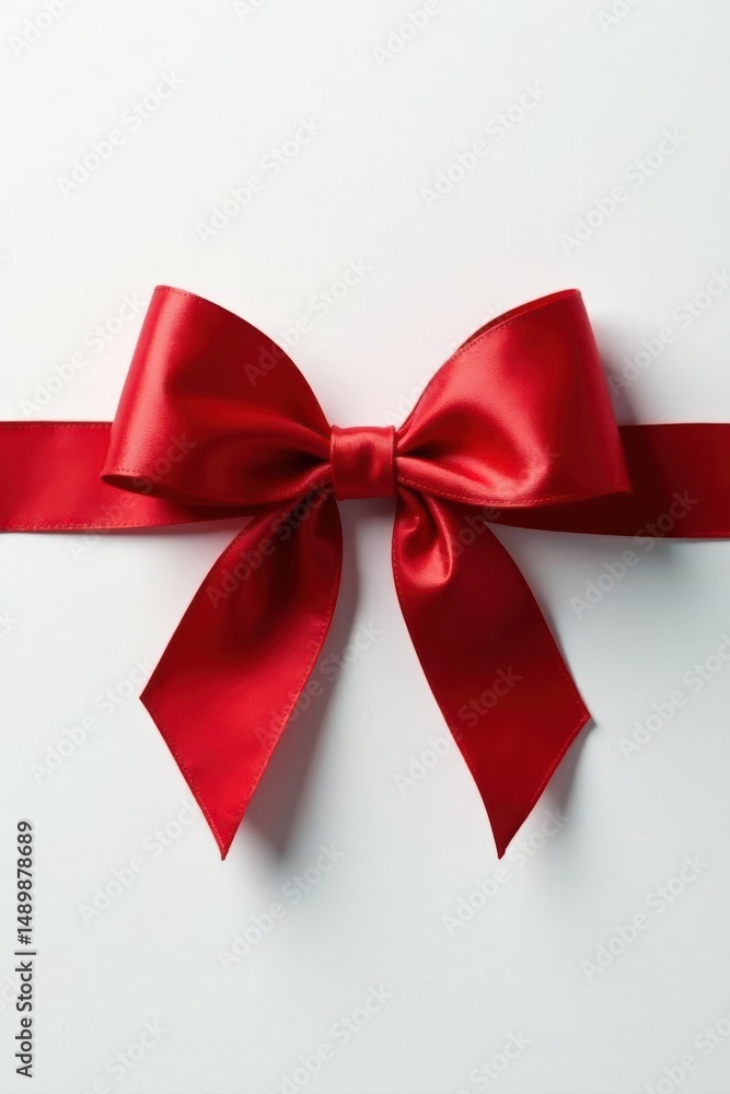 Delicate crimson bow, horizontal ribbon, elegant minimalist design , bow, glossy Delicate crimson bow, horizontal ribbon, elegant minimalist design , bow, glossy