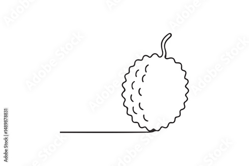 Lychee fruit continuous one line drawing minimalism design