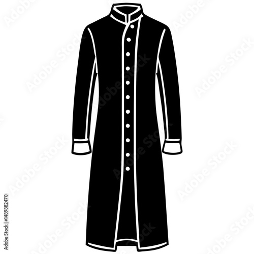 Sherwani Silhouette Vector – Black on White
