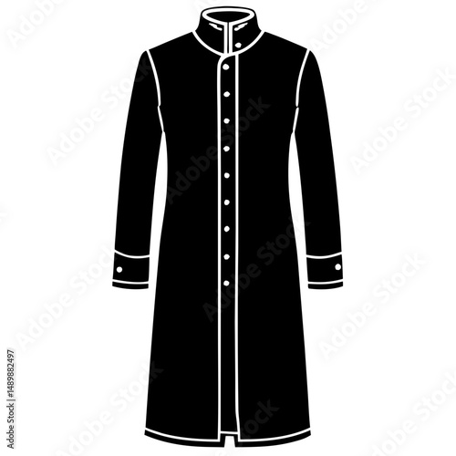 Sherwani Silhouette Vector – Black on White