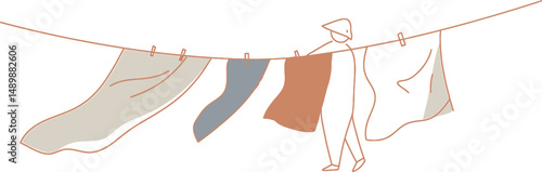 Minimalist Laundry Day Vector