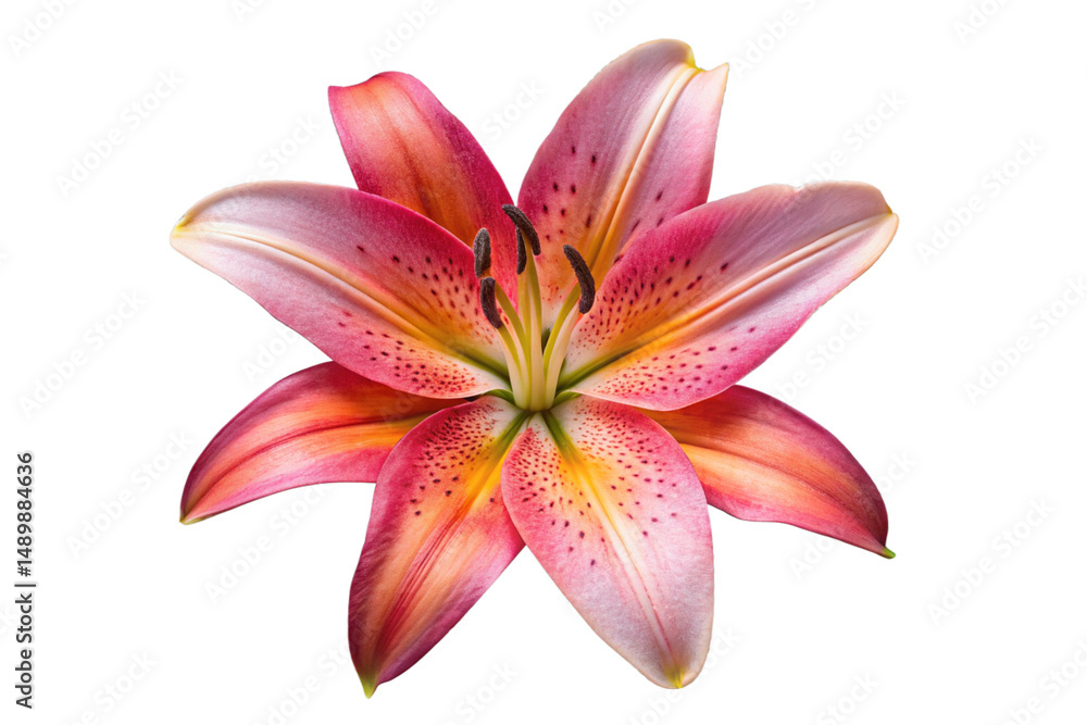 Naklejka premium pink lily isolated on white