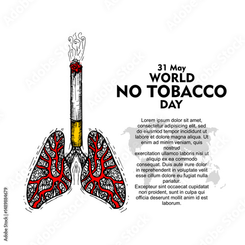 world no tobacco day poster vector