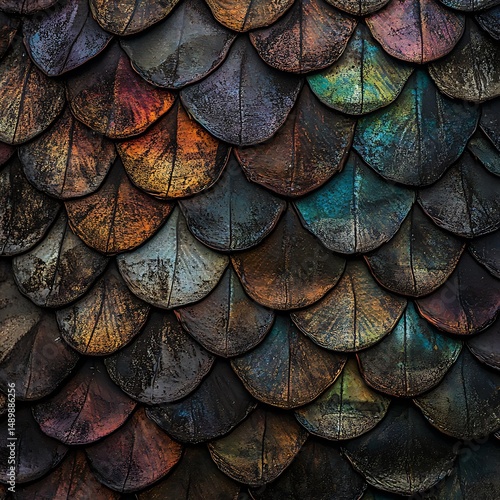 Wallpaper Mural A Fish's Scales, Iridescent and Textured, in a Close-Up Torontodigital.ca