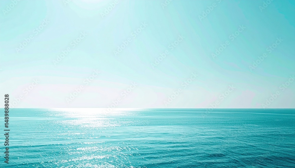Fototapeta premium Calm ocean waves coastal horizon photography serene environment aerial view tranquility concept