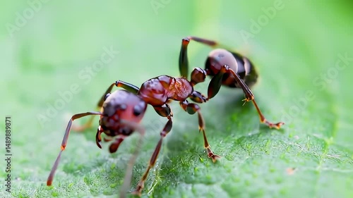 Wallpaper Mural Ant Exploring Green Leaf with Detailed Macro Focus Sunlight and Natural Backdrops of Outdoor Wildlife Environment Torontodigital.ca