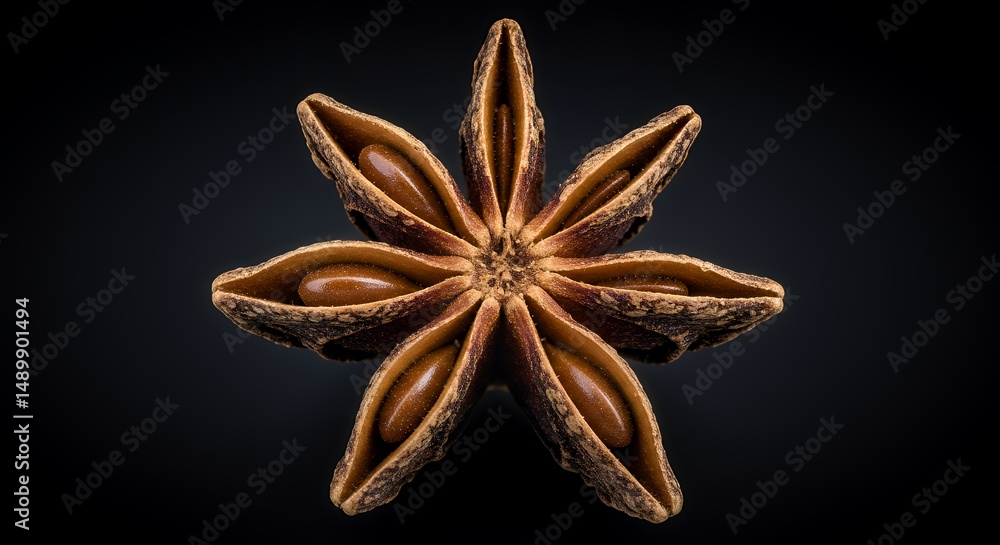 Macro Photography of Star Anise: A Detailed View of Nature's Spice Macro Photography of Star Anise: A Detailed View of Nature's Spice