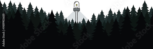 Glowing LED in Forest Vector Design