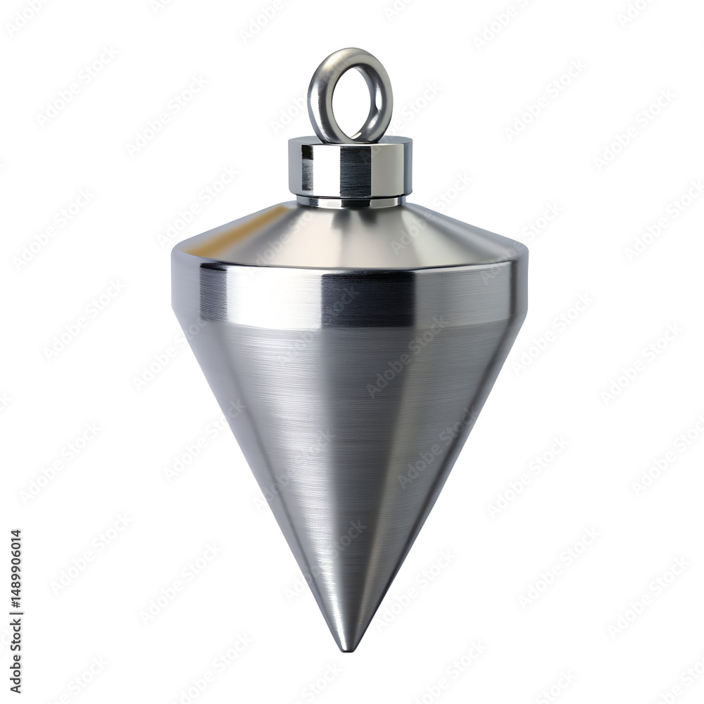 Fototapeta premium silver Plumb Bob isolated on white background