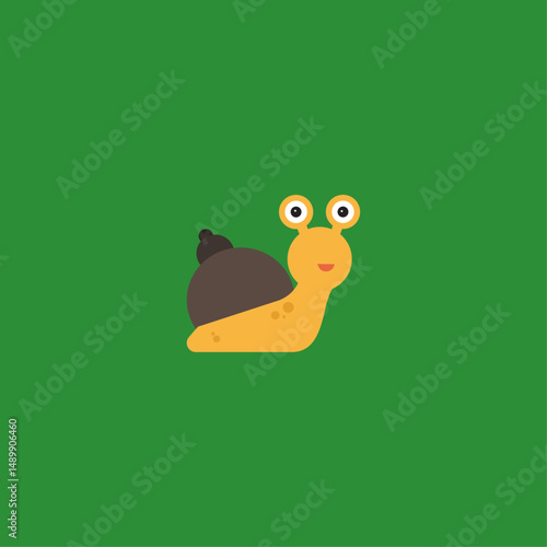 Snail icon logo flat vector design