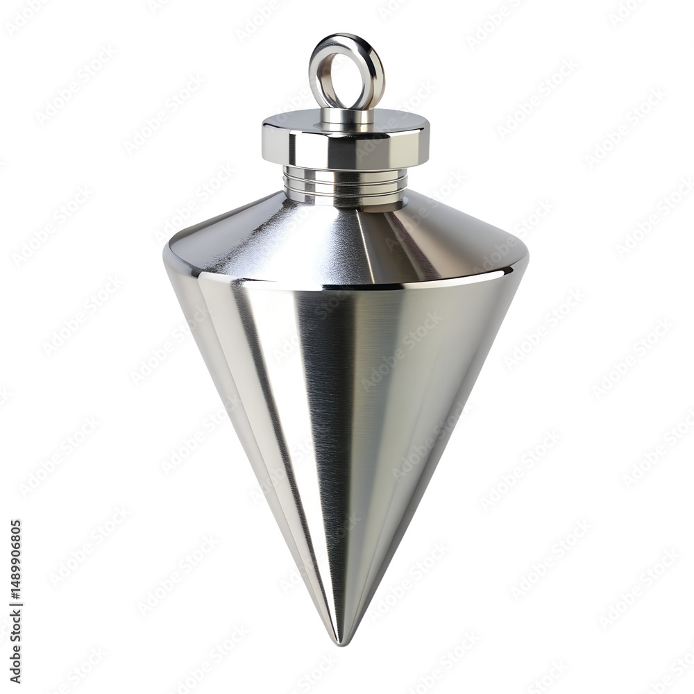 Fototapeta premium silver Plumb Bob isolated on white background