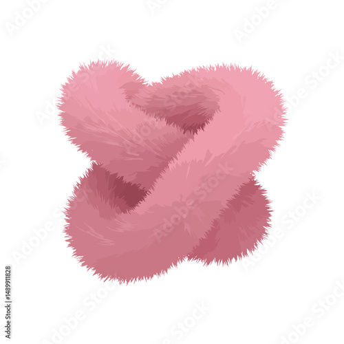 “Soft Pink Fuzzy Knot Sculpture – Abstract 3D Textile Art Design”