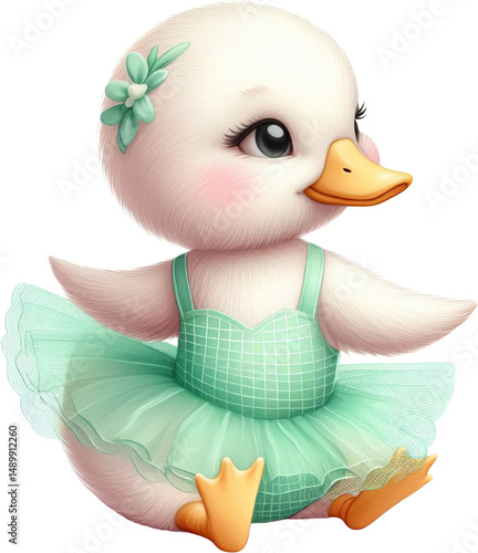 white duck in a white background