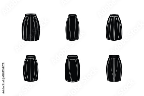 pencil skirt sketch silhouette vector illustration