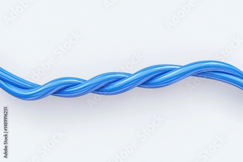 Twisted, flowing blue cables