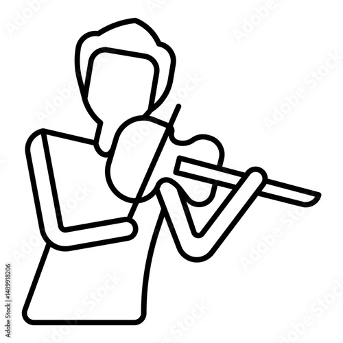 Male Violinist outline icon