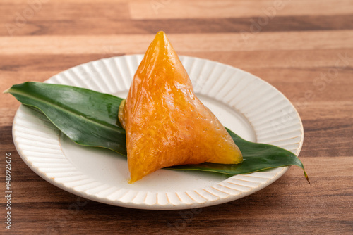 Schilderij op canvas Zongzi, alkaline rice dumpling for Dragon Boat Festival food.