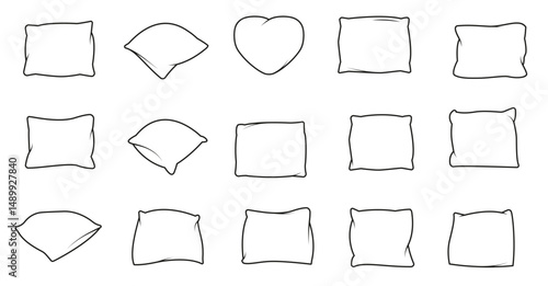 Pillow icon set, Vector. editable