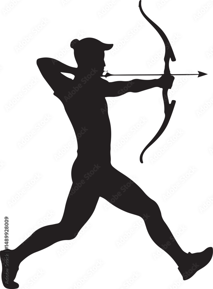 Fototapeta premium Archer shooting arrow vector