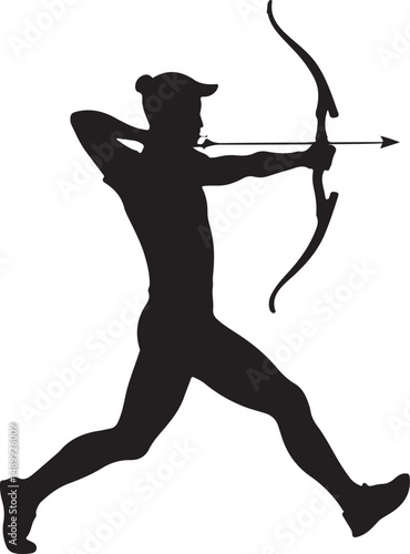 Archer shooting arrow vector