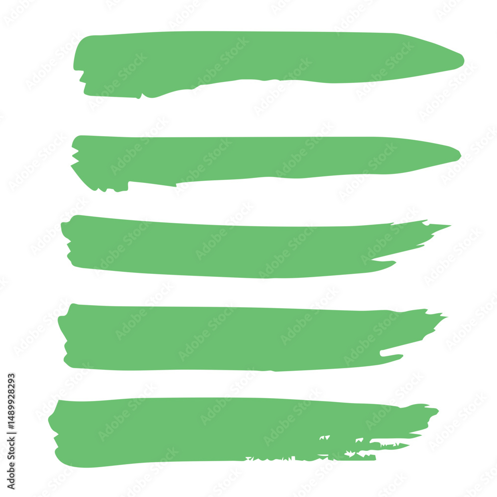 Obraz premium set green brush stroke collection