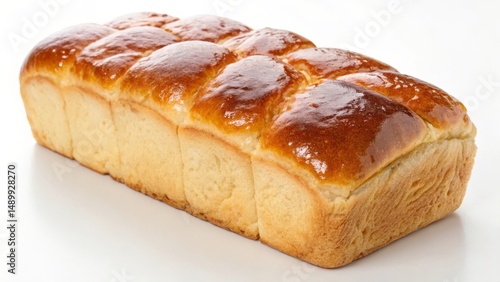 Freshly baked loaf of bread with a golden crust and soft texture.